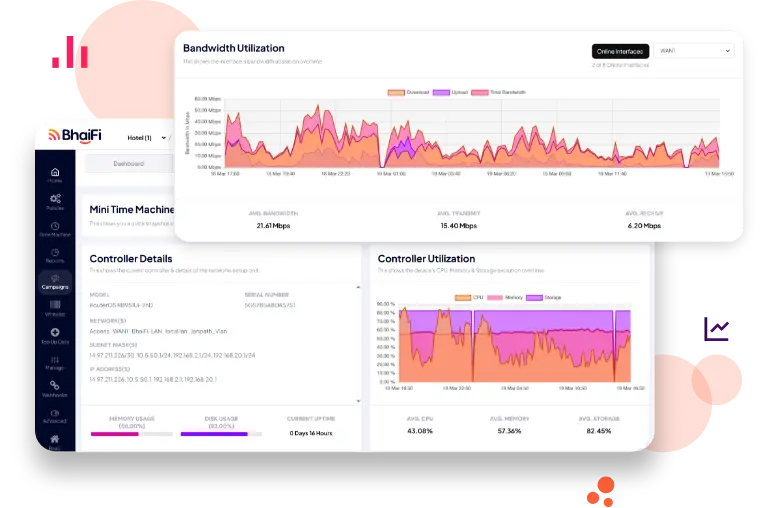 App interface - WiFi management and operational efficiency